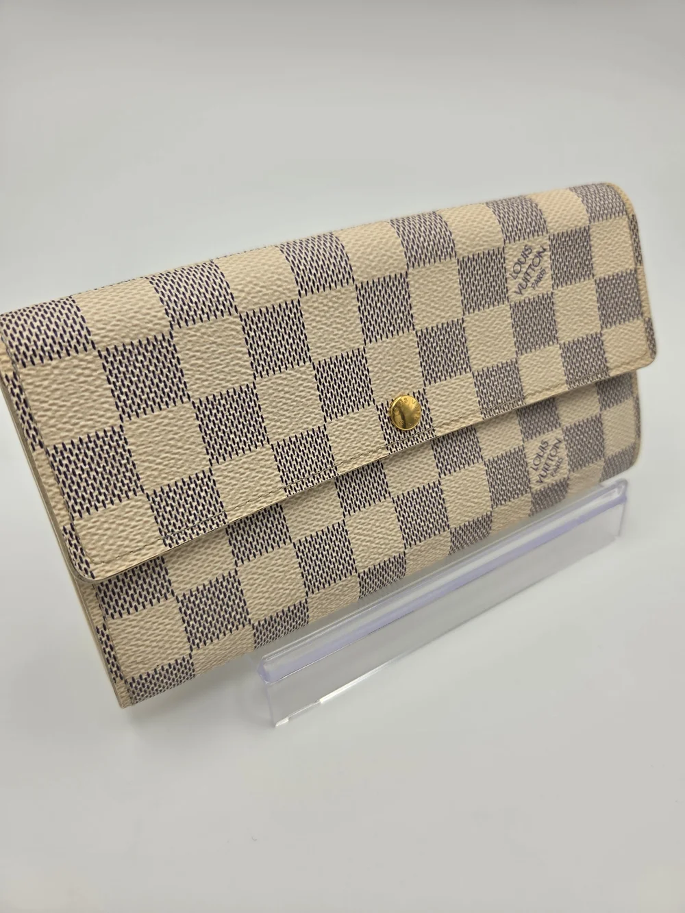 Authentic Preloved Louis Vuitton Damier Azur Sarah Wallet W Box Dust Bag & COA